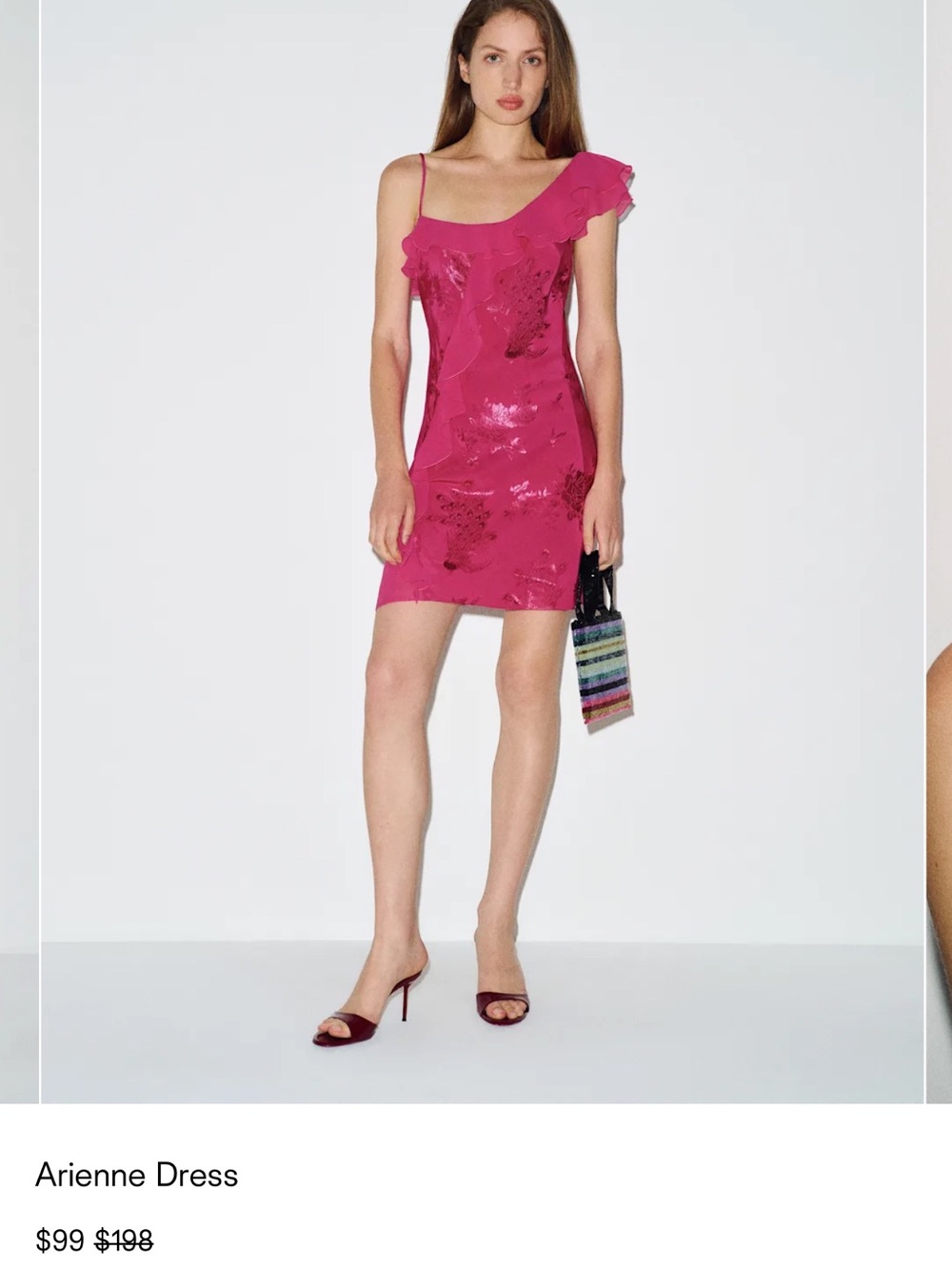 Reformation Arienne Dress Pink - Size XL